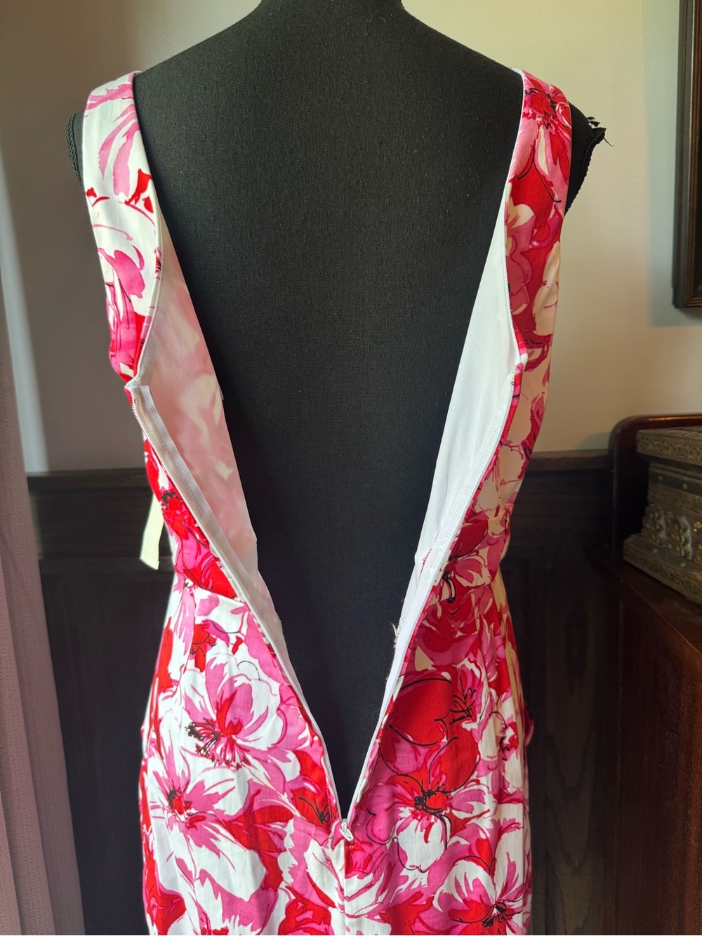 B. Smart Pink Floral Midi Dress nwt 12 - Picture 6 of 9